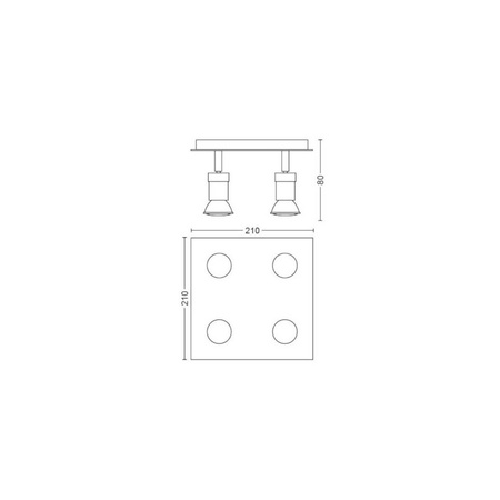 Lampa Sufitowa Reflektor 4x GU10 nikiel Carrea Philips
