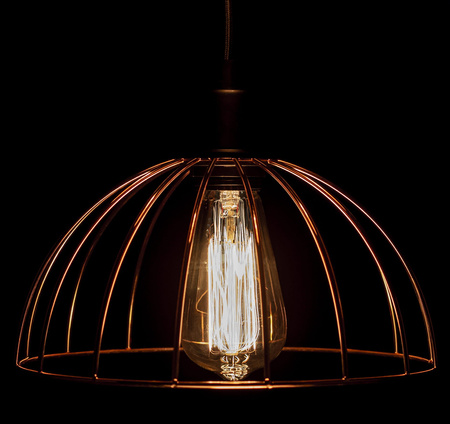 Lampa Wisząca Sufitowa Druciana GOLDEN ROSE LOFT E27 Metal