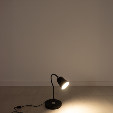 Lampa Stojąca Podłogowa Stołowa LED E27 Czarna z Regulacją Wysokości Kalso Lumiled