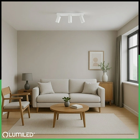 Lampa Sufitowa SPOT TUBA Reflektor Oprawa Halogenowa 3x GU10 TABULA LUMILED