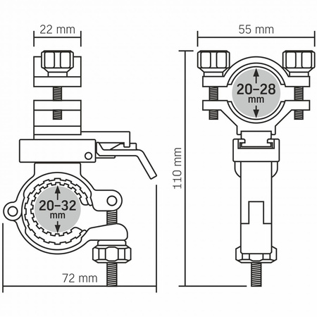 Uchwyt Rowerowy na Kierownicę Do Lampy Latarki Uniwersalny VIDEX