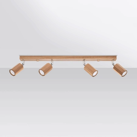 Lampa Sufitowa Oprawa Natynkowa SPOT TUBA Reflektor 4x GU10 Ruchoma Geometryczna Brązowa Skandynawska Zeke Sollux