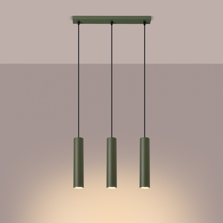Lampa Wisząca Sufitowa Zwis Tuba Spot 3x GU10 Oliwkowa Lagos Ocean Green SL.1486 Sollux