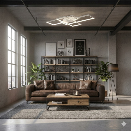 Lampa sufitowa geometryczna PLAFON LED żyrandol 130W 3000K-6500K biały + pilot