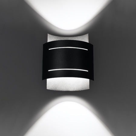 Lampa Ścienna Kinkiet Góra Dół G9 Prostokątna Czarna Nowoczesna Hestia Sollux