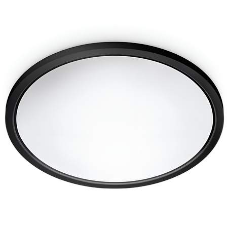 Plafon LED Lampa Sufitowa Natynkowa 32W 3750lm 2700-6500K RGB + TW 54.5cm Czarna Okrągła Inteligentna SMART WiFi Bluetooth Aplikacja Superslim WiZ