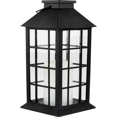 Lampion Ogrodowa LED Solarna Wisząca LATARENKA 32cm Czarna