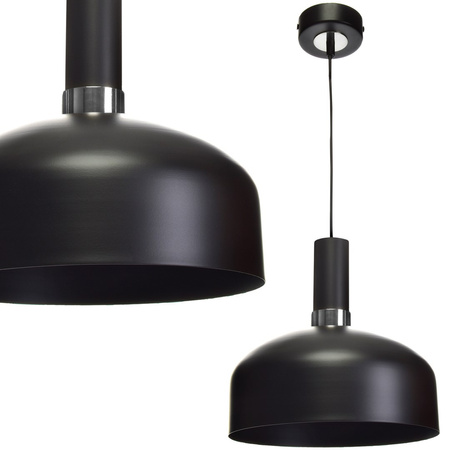 Lampa wisząca czarna chrom żyrandol MiLAGRO MALMO 1x E27