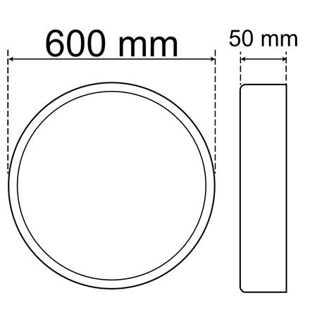 Plafon LED Lampa Sufitowa Natynkowa 60W 4000K CRI>85 HOUSTON Biała 60cm