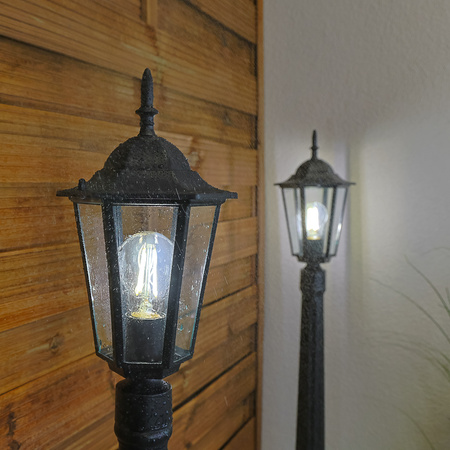 Lampa Ogrodowa Zewnętrzna E27 SŁUPEK LATARNIA 110cm Czarna BELLIS LUMILED