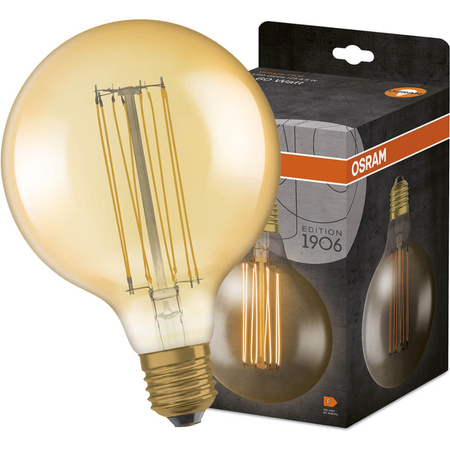 Żarówka Dekoracyjna LED E27 G125 8,8W = 60W 806lm 2200K Ciepła 320° Filament Ściemnialna OSRAM Vintage 1906