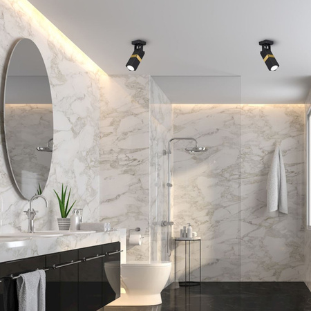 Lampa sufitowa ścienna Kinkiet 1x GU10 Spot Loft Czarny + Złoty VIDAR Milagro