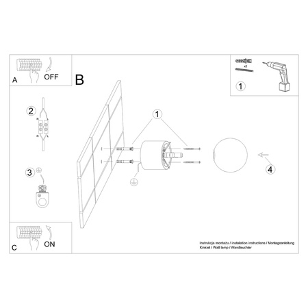 Lampa Ścienna Kinkiet G9 Kulka Geometryczna Brązowa Nowoczesna Boomo Sollux