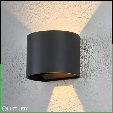 Kinkiet Ogrodowy Elewacyjny LED G9 Regulowany Okrągły Góra Dół Czarny PYXIS LUMILED