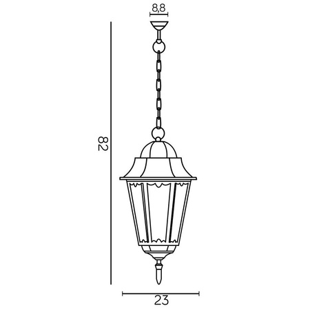 Lampa Ogrodowa Zewnętrzna Wisząca LED Retro Classic II K 1018/1/DH E27 Su-Ma