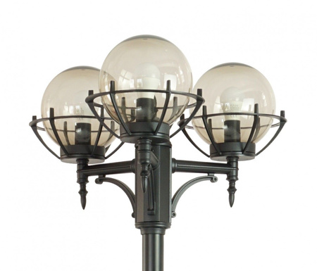 Lampa Ogrodowa Zewnętrzna Słupek LATARNIA E27 Kule z koszykiem 200 OGMWN 3 KPO 180-280cm czarny Su-Ma