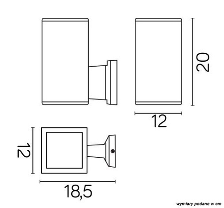 Lampa Ogrodowa Zewnętrzna Elewacyjna KINKIET LED Adela 8002 BL E27 Su-Ma