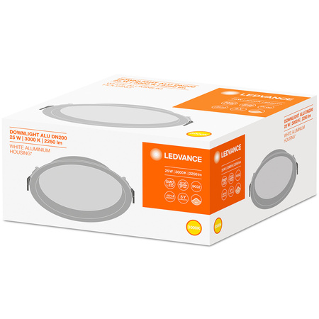 Oprawa Podtynkowa LED 25W 2250lm IP44 3000K Ciepła Downlight 21,5cm Okrągła LEDVANCE