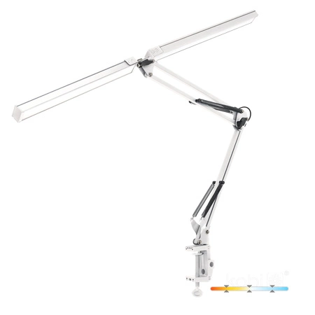 Lampka Biurkowa Stołowa LED 28W 1400lm CCT 120° Biała Tenuix Kobi