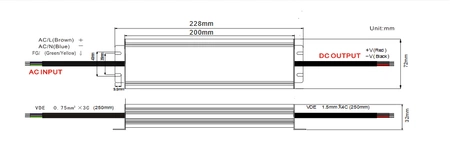 Zasilacz LED ADWS-300-12 ADLER 12V 300W 25A HERMETYCZNY