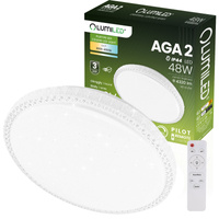 Plafon LED Lampa Sufitowa Natynkowa AGA2 48W IP44 CCT Biały Okrągły 40cm + PILOT LUMILED