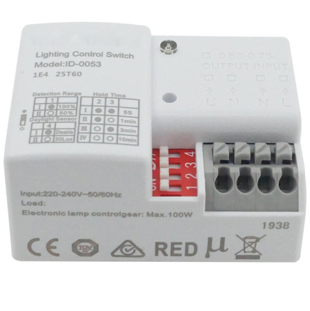 Lampa Ogrodowa Kinkiet Elewacyjny E27 DRACO Czarny z Czujnikiem Ruchu i Zmierzchu