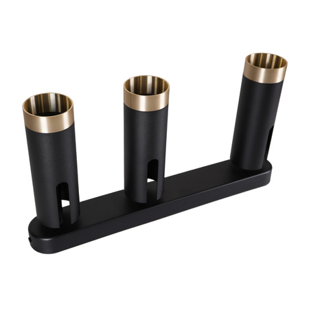 Oprawa Ścienno-Sufitowa Reflektor Punktowy 3x GU10 Czarna Złota FADO Sanico Goldlux