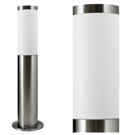 Lampa Ogrodowa LED Słupek E27 TUBA NISKA SATYNOWA 45cm