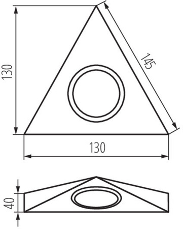 Oprawa Podszafkowa Meblowa Punktowa Trójkątna ZEPO Matowy Chrom G4 Kanlux