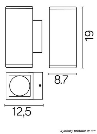Lampa Ogrodowa Zewnętrzna Elewacyjna KINKIET LED Adela Midi M1460 DG GU10 Su-Ma