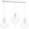 Lampa wisząca BASKET 3xE27 Geometryczny Kształt Loft Biała Koszyk Diament MLP7213 Metal