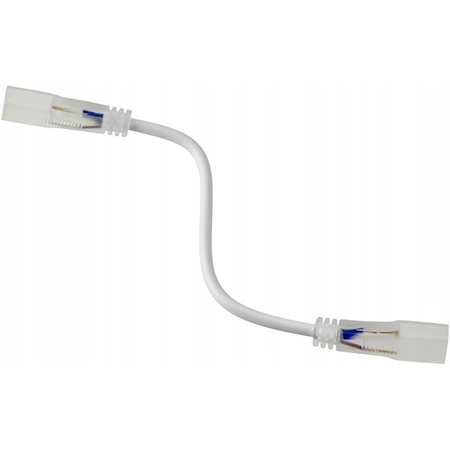 Złączka dwustronna długa z przewodem do taśmy LED 230V 6W + Widełki