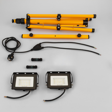 Naświetlacz LED ZUNA2 Halogen Lampa 2x 30W 4000K na Statywie + Przewód + Złącze Hermetyczne LUMILED