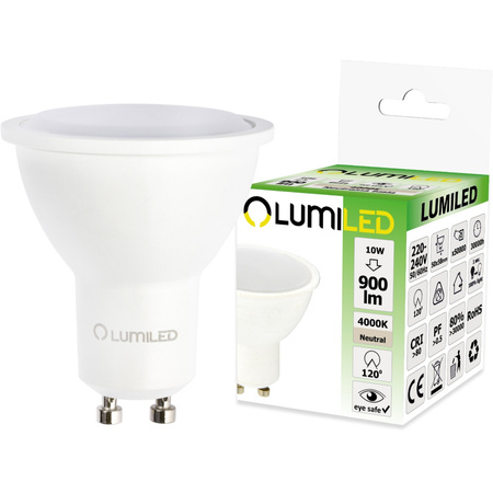 Oprawa Natynkowa HALOGENOWA Aluminiowa Chrom SPOT TUBA 11,5cm + Żarówka LED GU10 10W 4000K Lumiled