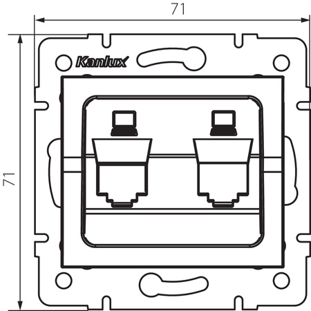Adapter Gniazda RJ45 Internetowe Kwadratowe Beżowe LOGI Kanlux