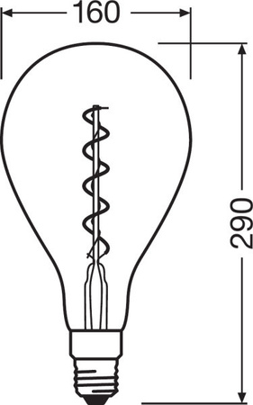 Żarówka LED Dekoracyjna A160 E27 4W = 28W 300lm 2000K Ciepła 300° Vintage 1906 Osram