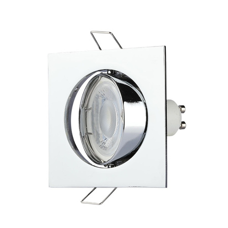 Oprawa Sufitowa Podtynkowa Oczko GU10 Kwadratowa Chrom VT-779 V-TAC