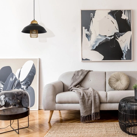 Lampa wisząca czarna w stylu loft MiLAGRO 1xE27 BJORN