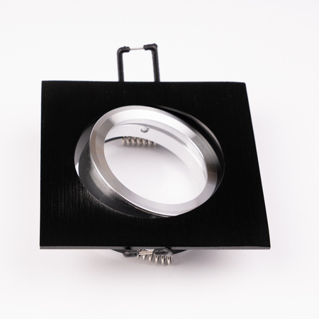 Oprawa Halogenowa Podtynkowa Lampa Sufitowa Kwadrat Ruchoma GU10 MR16 Czarna TRIAM LUMILED