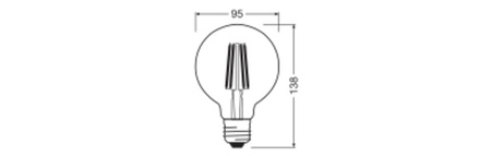 Żarówka LED G95 E27 3.8W = 60W 806lm 3000K Ciepła Biała FILAMENT LEDVANCE