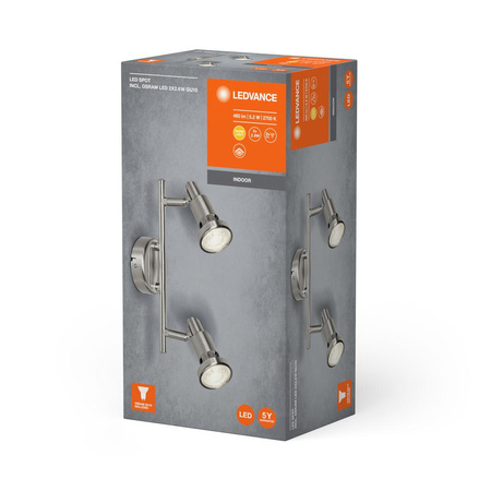 Lampa Sufitowa Ścienna Kinkiet Reflektor 2xGU10 2.6W 460lm 2700K Ciepła SPOT LEDVANCE