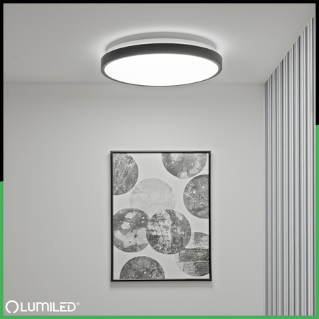 Plafon LED Lampa Sufitowa Natynkowa 36W 4000K CELIS Okrągły IP44 Czarny Ring ALS LUMILED