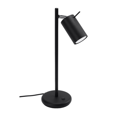 Lampa Biurkowa Stojąca Stołowa Nocna GU10 Tubularna Czarna Nowoczesna Ring Sollux