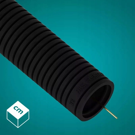 Rura Karbowana RKGS 32mm 750N Peszel z Pilotem do Zabezpieczania Kabli 25m Czarny AKS ZIELONKA