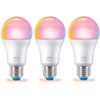 3x Żarówka LED E27 A60 8.8W = 60W 806lm 2200-6500K RGB + TW Inteligentna SMART WiFi Bluetooth Aplikacja WiZ