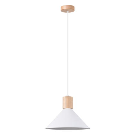 Lampa Sufitowa Wisząca Zwis E27 Geometryczna Biała Skandynawska Jaga Sollux