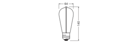 Żarówka LED Dekoracyjna ST64 Edison E27 2.2W = 12W 120lm 2700K Ciepła 320° Filament Vintage 1906 Osram