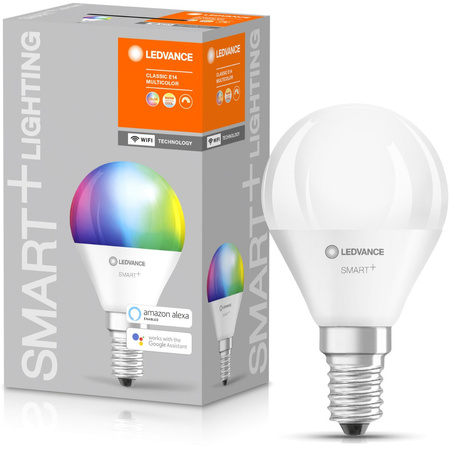 Żarówka LED E14 P45 5W 470lm CCT RGB LEDVANCE SMART+ WiFi Ściemnialna