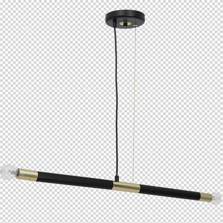 Lampa wisząca BASTONE 2xE14 Prosta Forma Minimalistyczna Czarna Złota MLP6563 Milagro Metal
