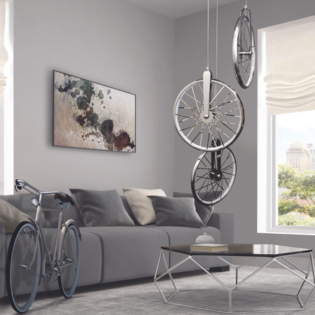 Kultowa LAMPA wisząca, SUFITOWA LED 3x BICYKL 33W 3000K chrom GOLDLUX (Polux)